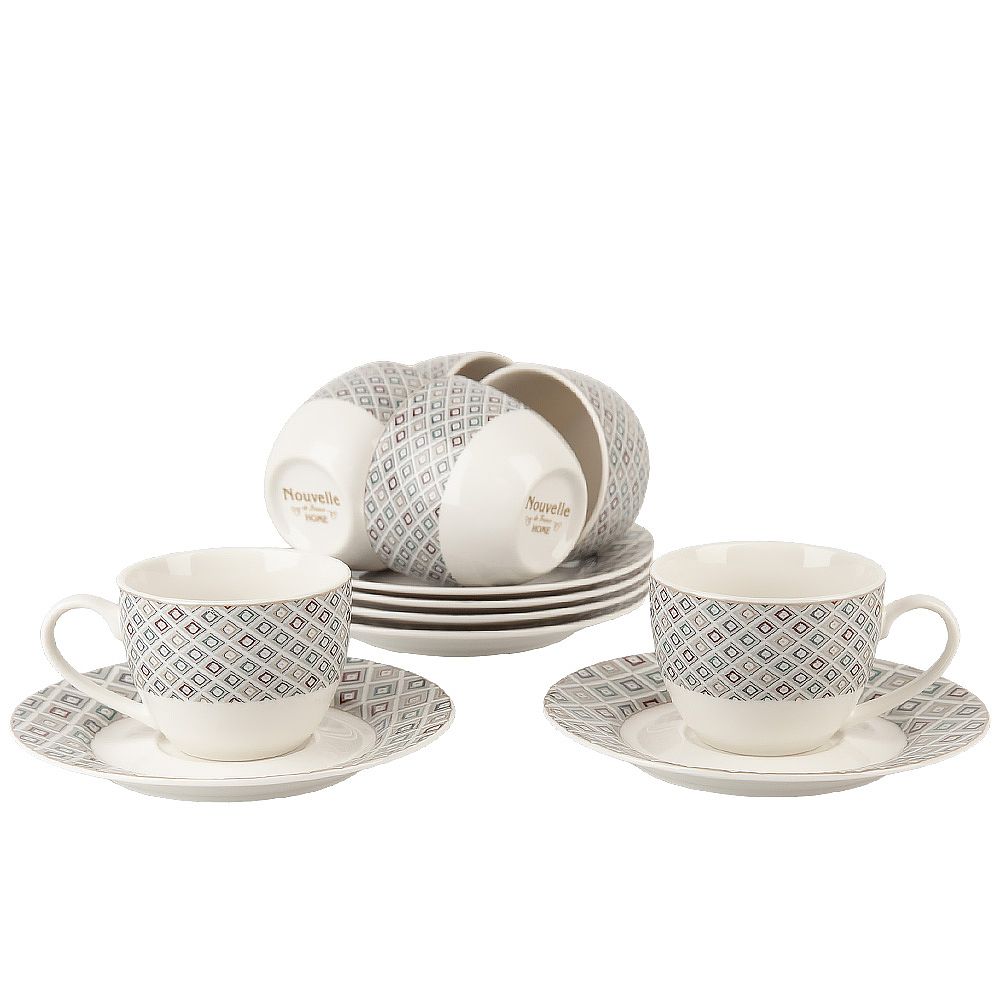 Набор кофейный 12пр "Norwich" (6 персон) v=90мл (фарфор) (подарочная упаковка)