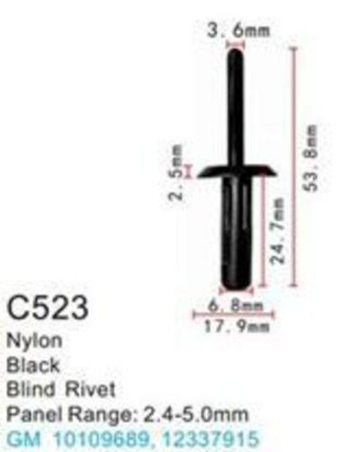 Клипса для крепления внутренней обшивки а/м GM пластиковая (100шт/уп.) Forsage клипса C0523( GM )