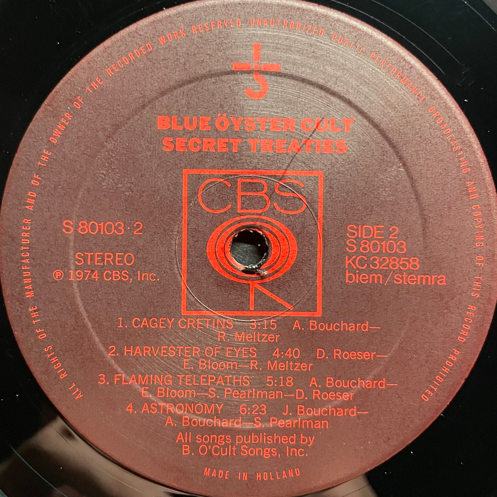 Blue Oyster Cult - Secret Treaties (Голландия 1974.)
