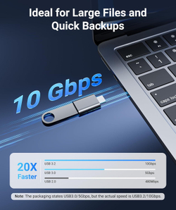 Syntech USB-C к USB 3.0 адаптер (2 шт., Space Grey) Переходник для подключения USB-A устройств к Thunderbolt 4/3 и USB-C портам
