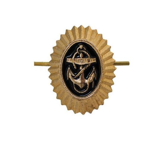 Кокарда мет. ВМФ РФ ряд. состав, зол.