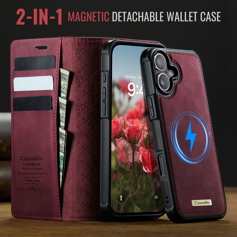 Чехол-кошелек CaseMe 2 in 1 MagSafe iPhone 16+