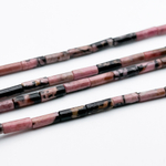 Родонит бусины, размер около 8*2,8 мм, цена за 23-24 шт (1/2 нити)