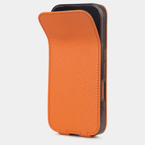 Чехол iPhone 17 Pro Max натуральная кожа козы, оранжевого цвета