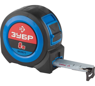 ЗУБР 8 м х 27 мм, рулетка со сверх широким полотном, Профессионал (34059-08-27)