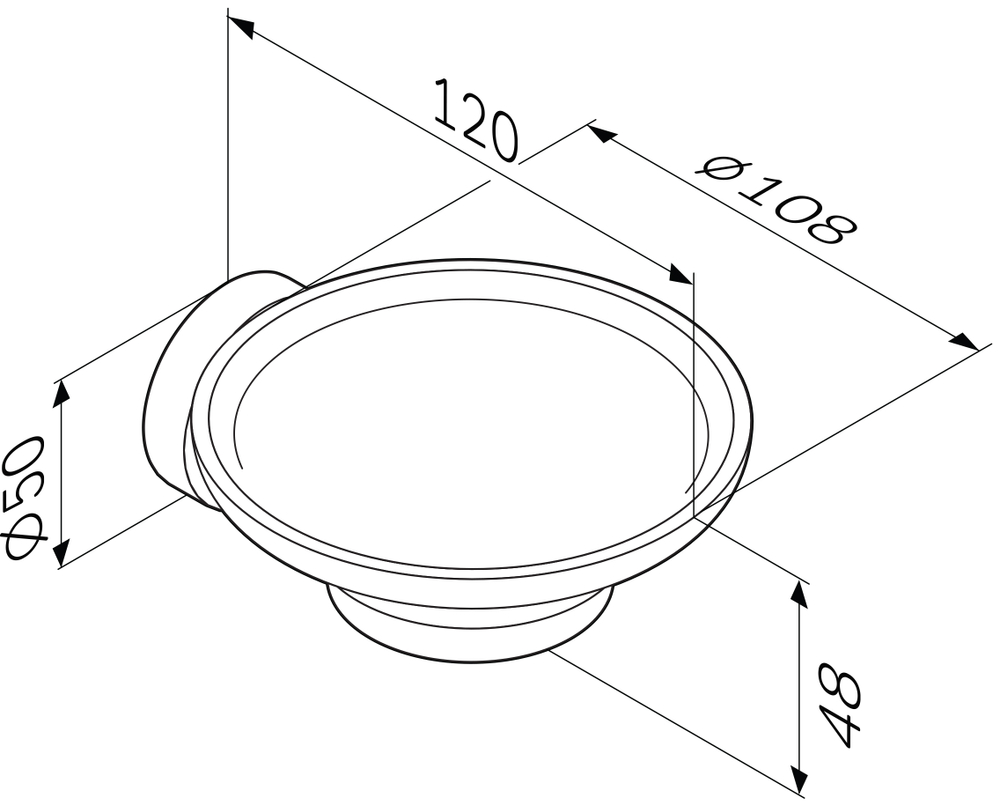 Мыльница STWORKI Дублин HADB34200 настенная, стеклянная, хром