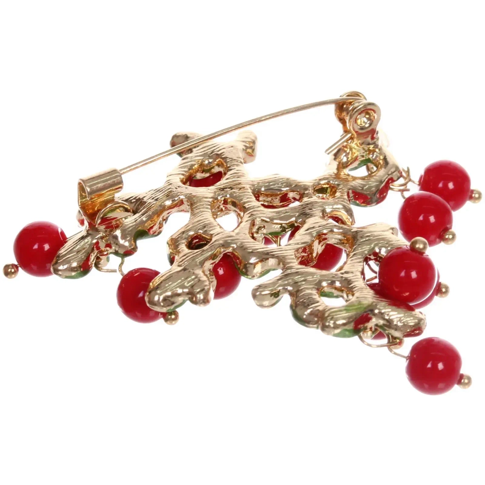 Брошь «GOLD Podarok», Гроздь рябины, цвет как на фото, 5*4,5см (символ Счастья в семье)