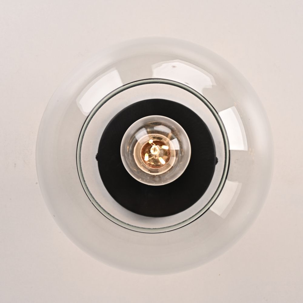 Потолочный Светильник Rh Utilitaire Globe Shade Flushmount Black By Imperiumloft