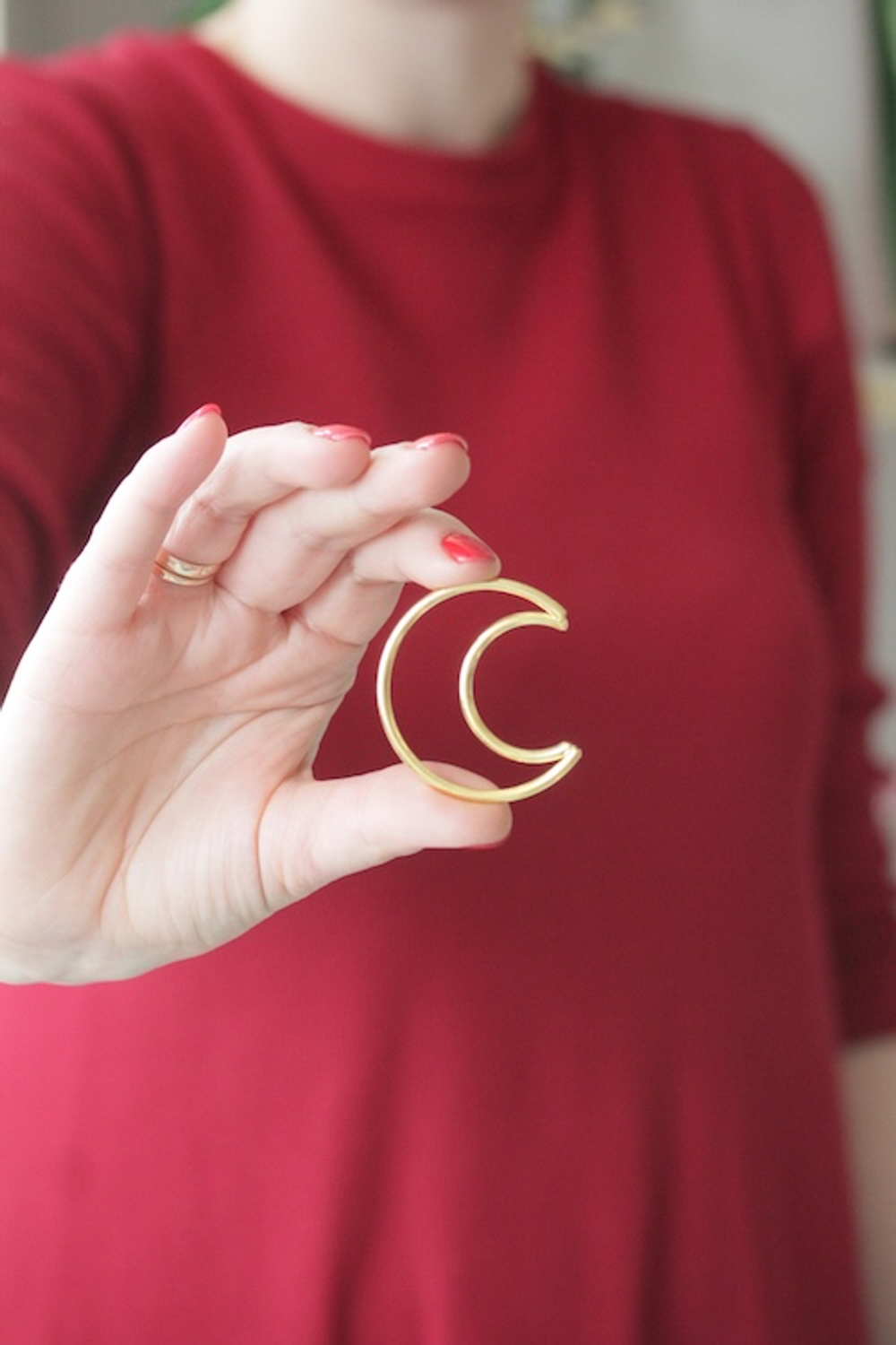 Основы металлические "Месяцы маленькие 5 см", цвет золотистый, неразъемные 5 штук /основа для декорирования металлические полумесяцы