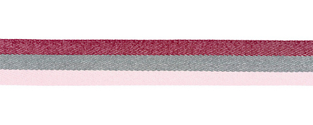 Лента жаккардовая с метанитью,р.90424, 28 мм  борд.-сер.-розов.