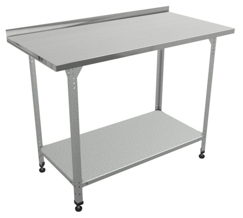 Стол производственный "Бизнес" СПЛП , сплошная полка,1150х500х860 мм, с бортом