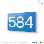Номер на дверь 584, табличка на дверь для офиса, квартиры, кабинета, аудитории, склада, голубая 120х70 мм, Айдентика Технолоджи
