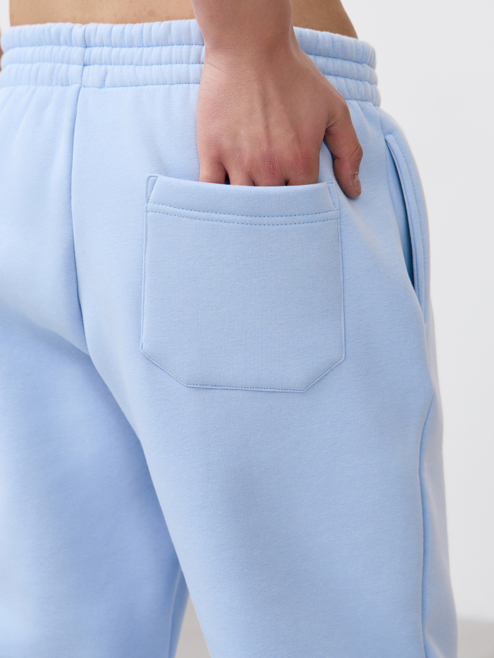 Брюки мусжкие с начесом "jogger fleece" (голубой)