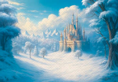 Замок зимний (Эльзы) №2 - фон неопреновый