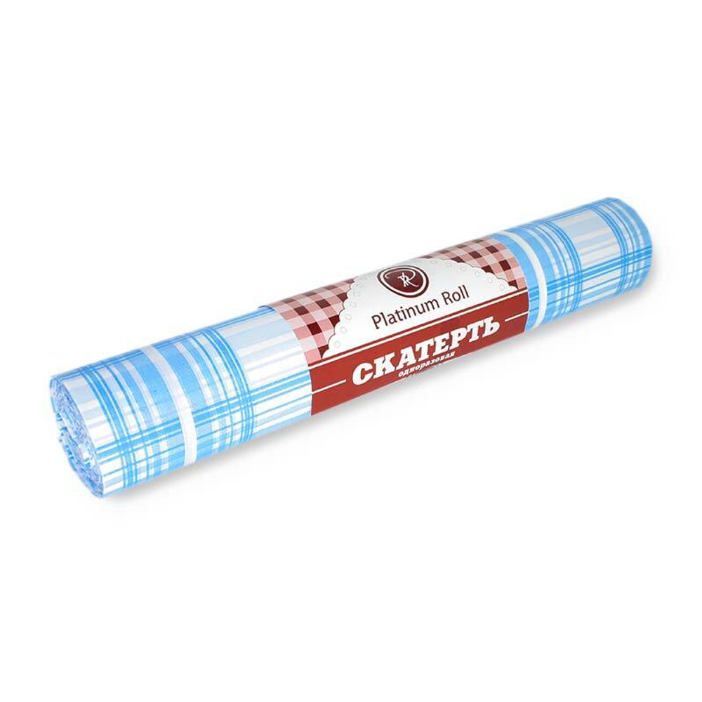 Скатерть п/эт 110х180"Клетка синяя"5шт/рул.Platinum Roll