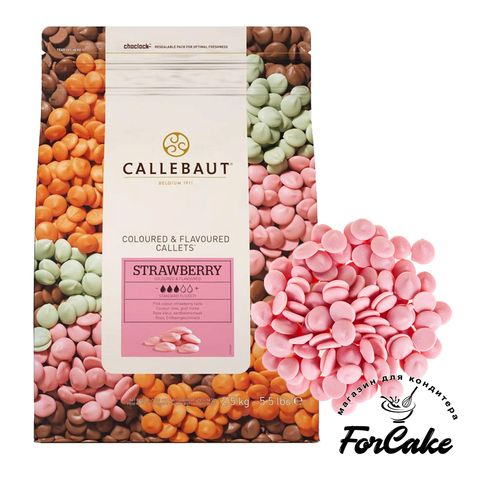 Шоколад Callebaut розовый со вкусом клубники