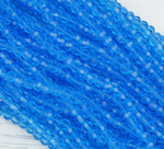 БШ016НН4 Хрустальные бусины "32 грани", цвет: ярко-голубой прозрачный, 4 мм, кол-во: 95-100 шт.