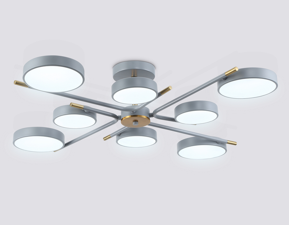 Светильник светодиодный подвесной FL516339/8 GR/CP серый/медь 120W 3000-6000K D850*170 (без ПДУ)