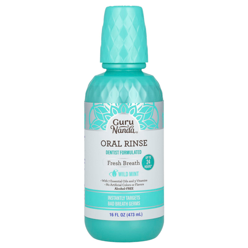 GuruNanda, ополаскиватель для полости рта, без спирта, дикая мята, 473 мл (16 жидк. унций)