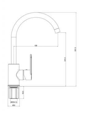 Смеситель для кухни высокий излив VODA WF519R