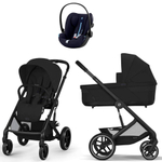 Коляска Cybex Balios S Lux BLK complete Cloud G Ocean Blue Plus Base G 4 в 1 Moon Black с дождевиками