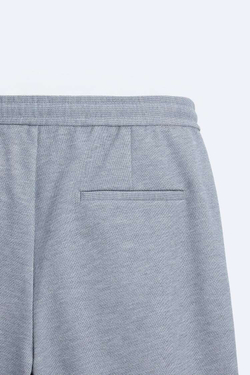 ZARA ШОРТЫ КОМФОРТНОЙ ПОСАДКИ, ГОЛУБОЙ С МЕЛАНЖЕВЫМ ЭФФЕКТОМ