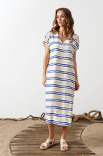 51558 Платье женское (бежевая полоска)