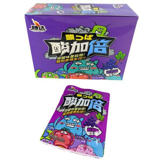 Конфеты кислые Teng Da со вкусом красного винограда, 24 г (Китай)