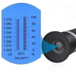 Рефрактометр для растворов соли: Соль 0-100% Удельная масса 1.000-1.070 Smartron ATC пластиковый футляр для хранения