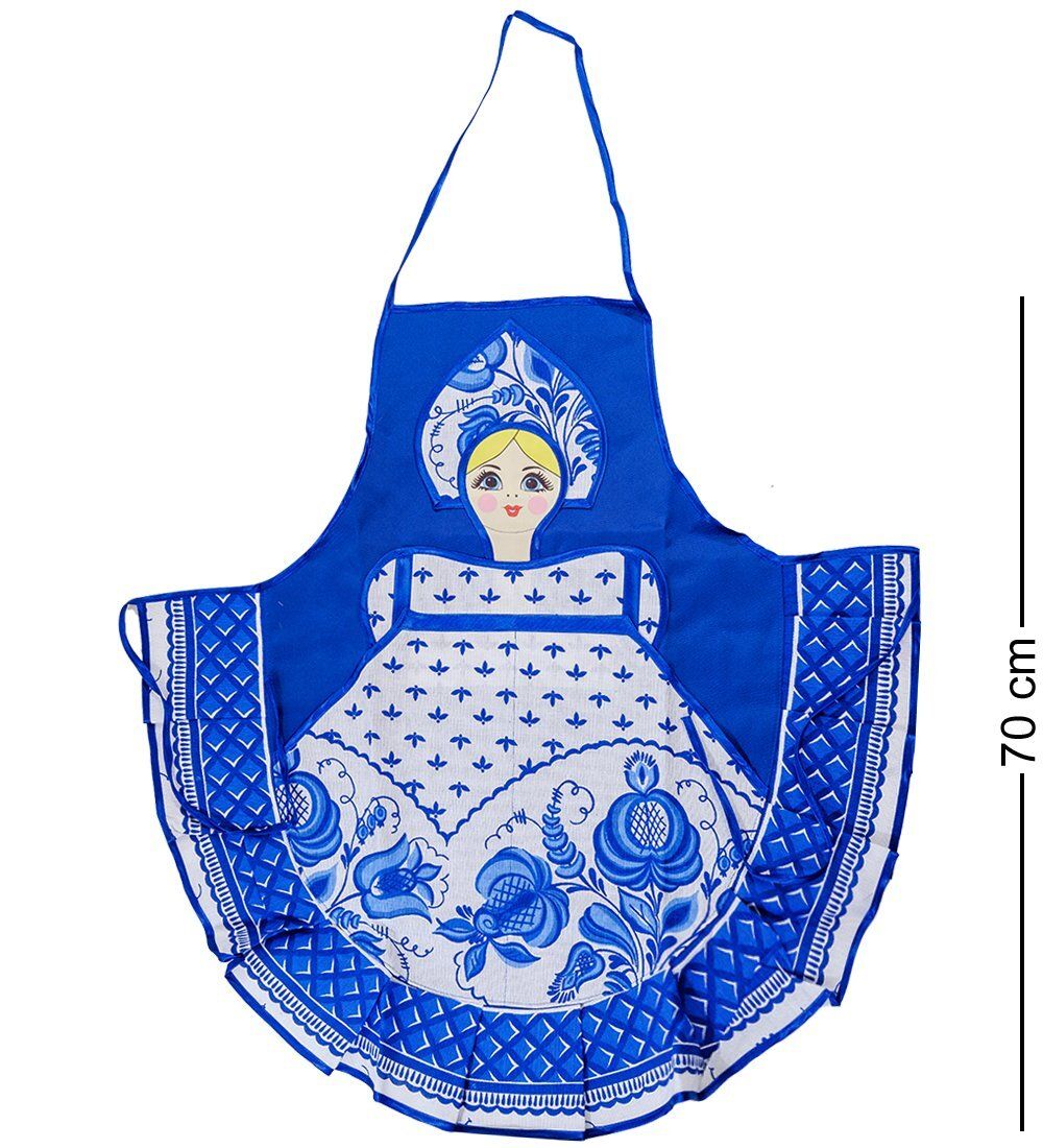 ТК-240-A Фартук «Матрешки» для взрослых (синий)