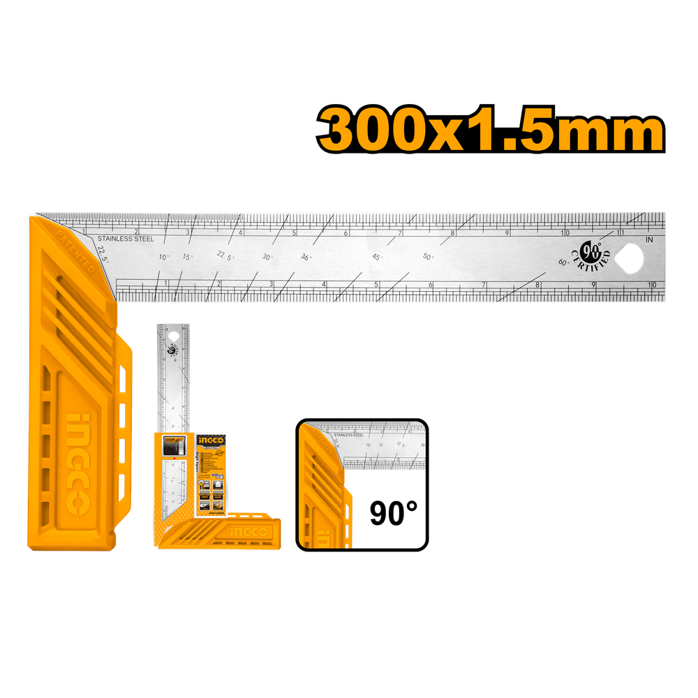 Угольник металлический INGCO HAS123002 INDUSTRIAL 300 мм