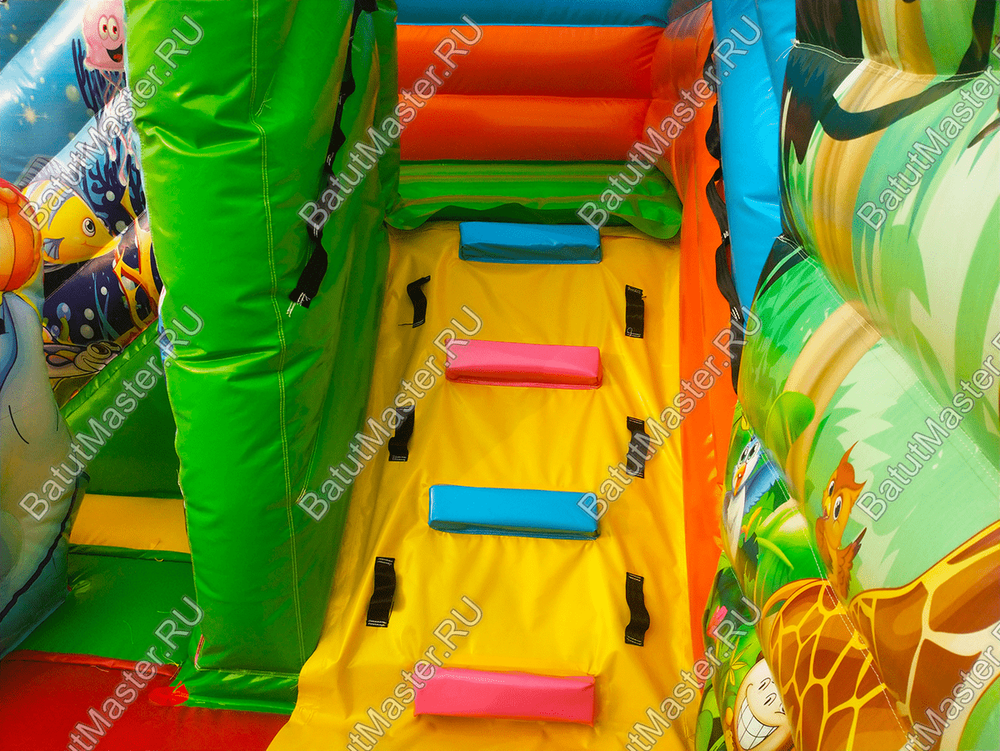 Коммерческий надувной батут "Царство зверей 3", 5x5x2.8 м