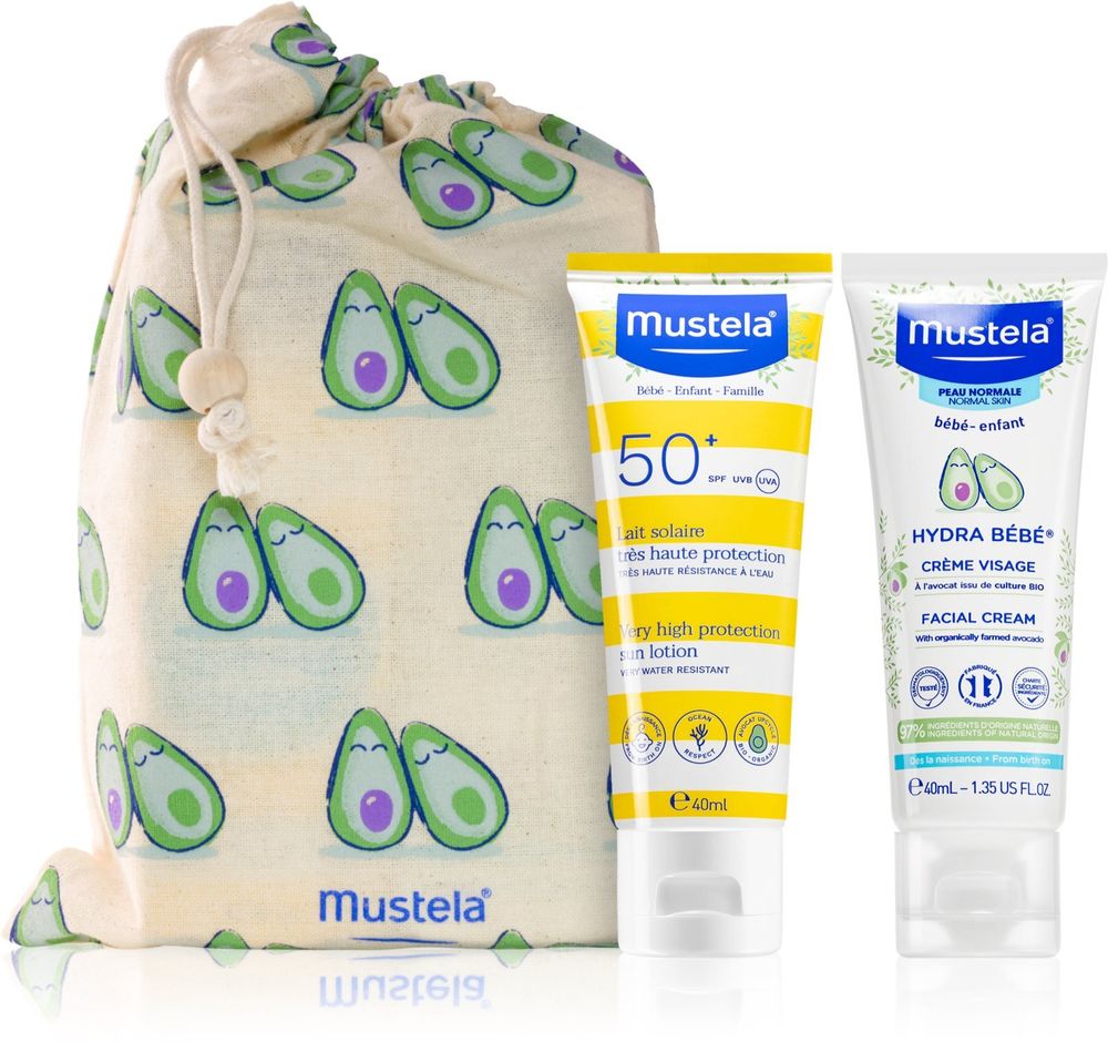 Mustela moisturising face cream for children from birth 40 мл + sunscreen for kids SPF 50 + 40 мл Sun Normal