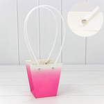 Пакет подарочный 12.5х12х8см Ваза для цветов "Градиент" (Розовый)