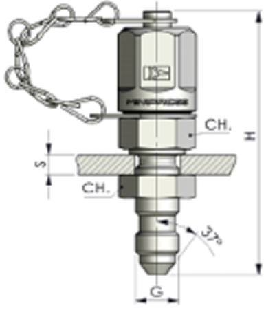 КТ 16x2 - JIC (Ш) 7/16-20 (переборочная, металл.-пластик.)