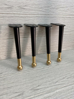 Ножки для мебели черные золото 20 см 4 штуки
