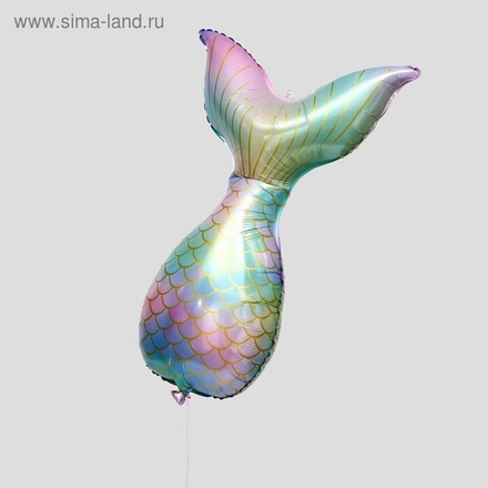 Шар (32""/81 см) Фигура, Хвост Русалочки, Русалка, Нежная радуга, Голография, Г86
