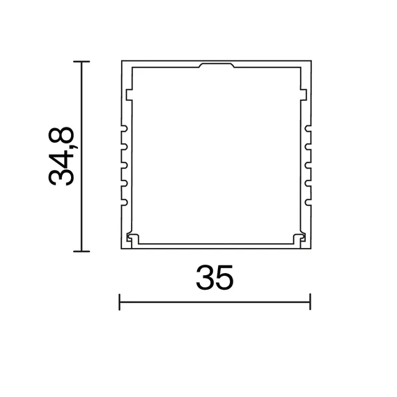 Алюминиевый профиль накладной 35x35 (Серебро, 2 м), ALM-3535AT-S-2M 631008 Led Strip 631008