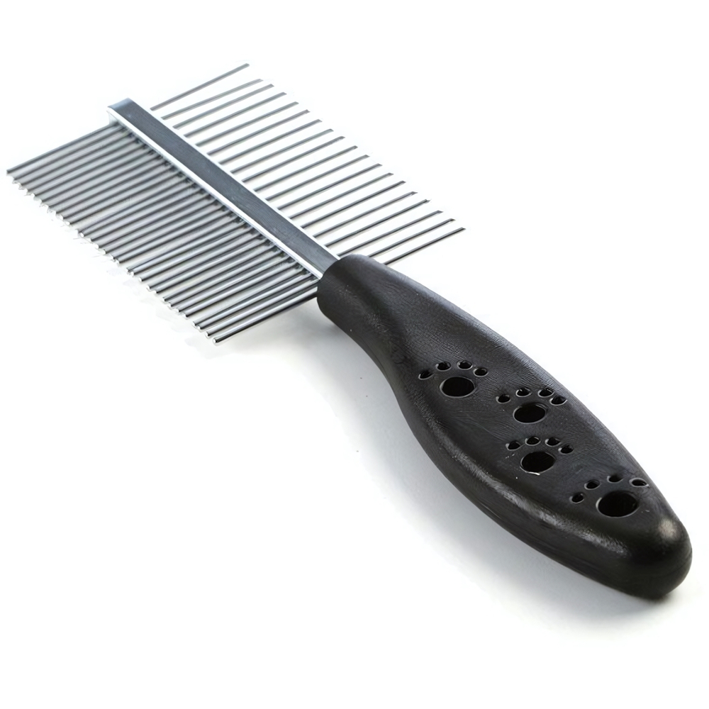 Расческа двухсторонняя для кошек и собак «Алиса», цвет чёрный, 18см (блистер)✦