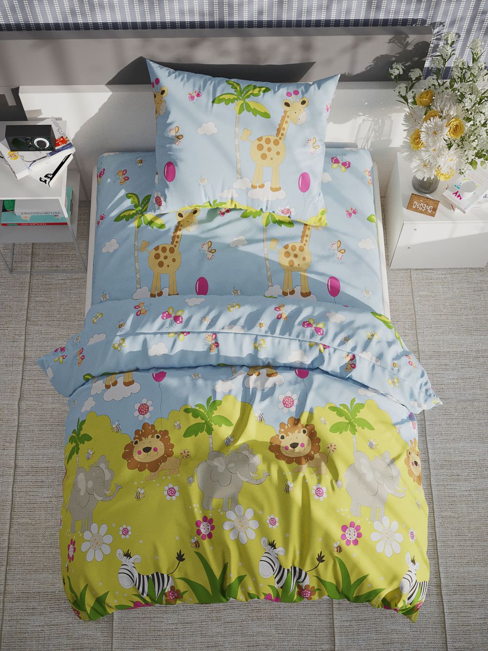 Простынь поплин Сказка "Африка" 150x215 см