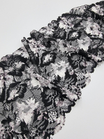 Кружево эластичное чёрный/белый/серый К629