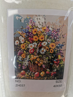 Картина по номерам "Цветы в корзине" 40х50