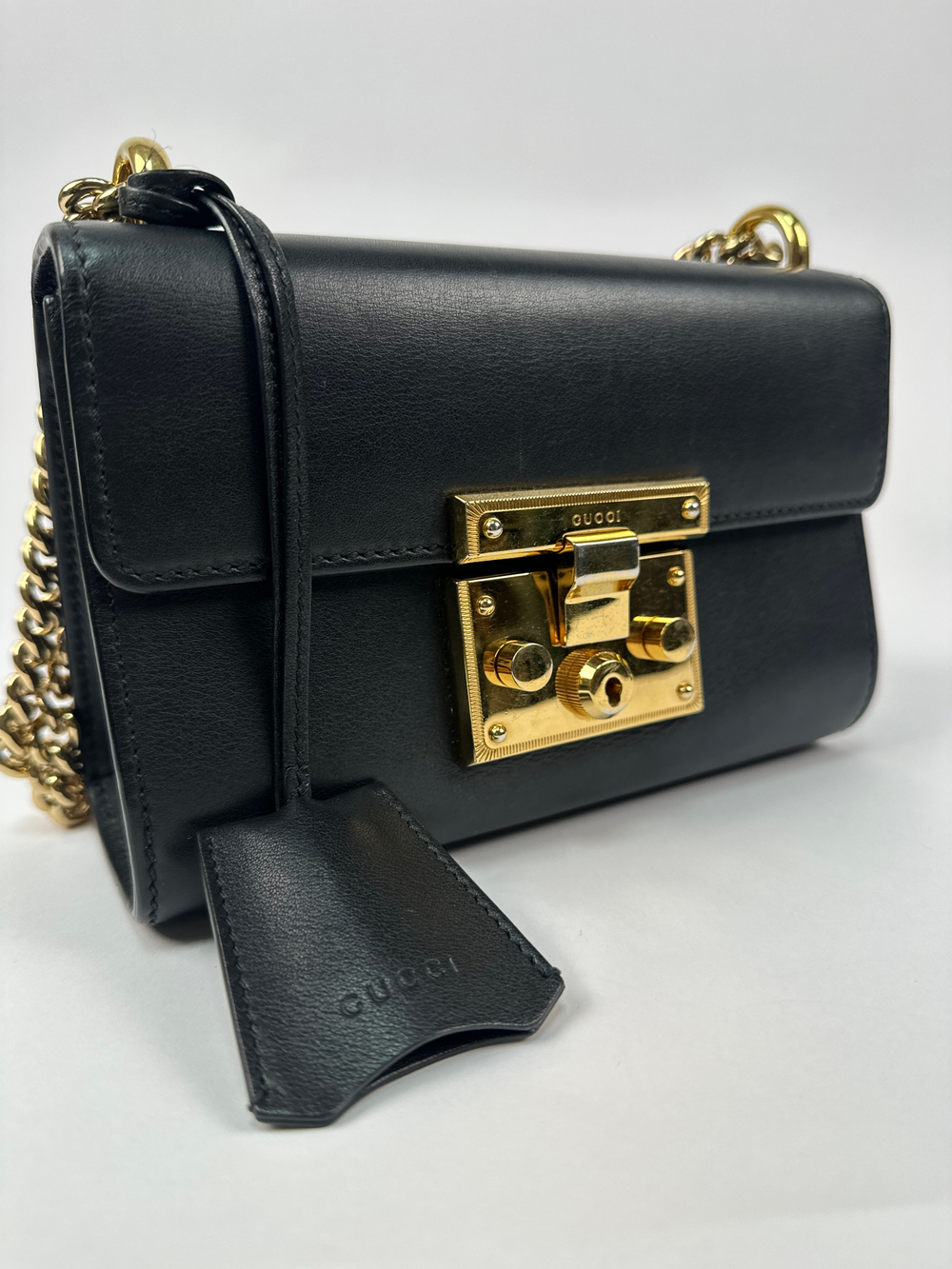 Сумка Gucci Black Leather Small Padlock