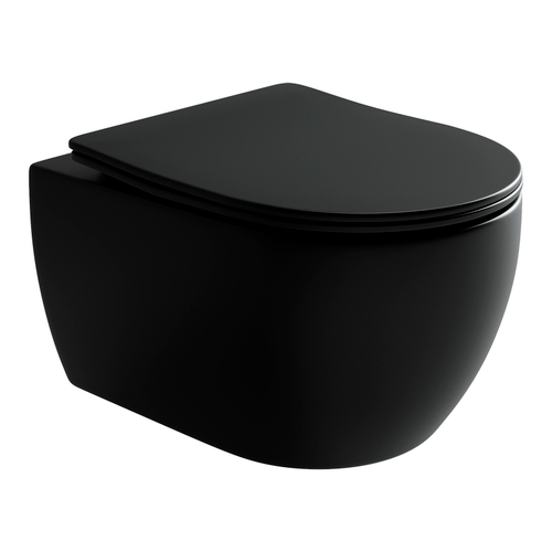 Комплект подвесной безободковый унитаз Ceramica Nova Play CN3001MB черный матовый с сиденьем микролифт + инсталляция Geberit Delta 458.163.21.1 с панелью смыва, хром глянцевый