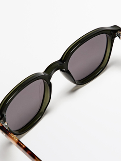 Massimo Dutti Круглые солнцезащитные очки, зеленый