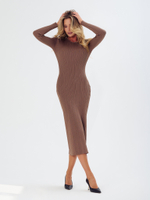 Женское платье миди мокко трикотажное