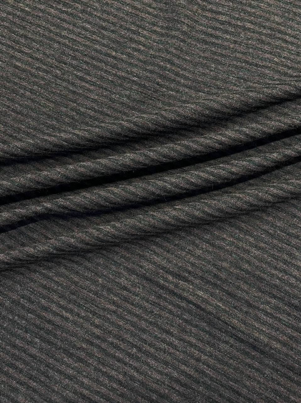 Трикотаж шерсть с хлопком Ermenegildo Zegna в коричнево-зеленую полоску