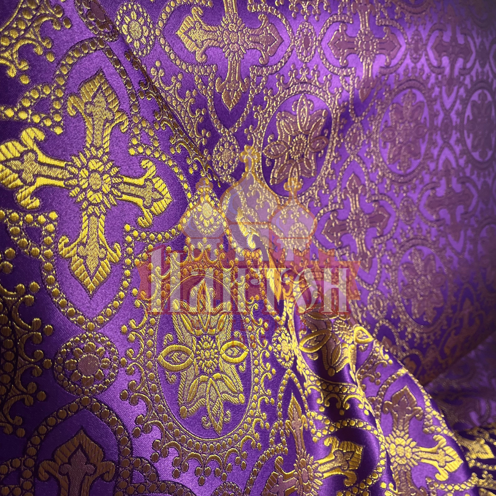 Парча "Ярополк" фиолетовая с золотом
