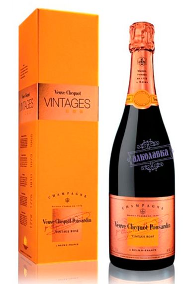 Вдова Клико Винтаж Розе. Французское шампанское. Подарочная упаковка. 0,75 Л