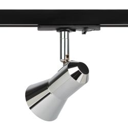 Трековый светильник однофазный ЭРА TR37-GU10 CH под лампу MR16 хром | Однофазные светильники под лампу